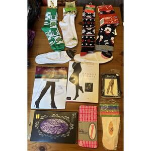 Pantyhose Stockings Hosiery Tights Fishnet Socks Vintage Contemporary 12 PC Lot